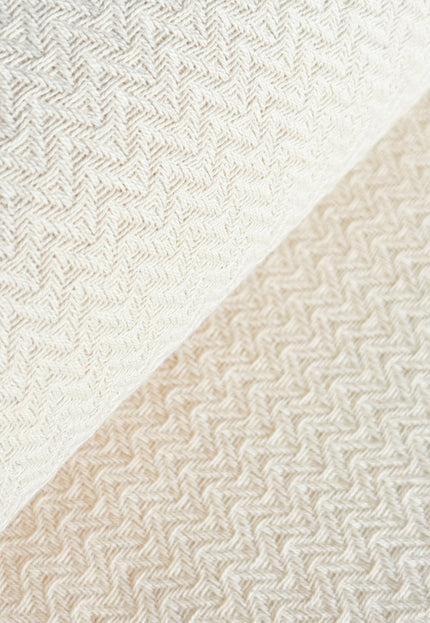 Handwoven Wool-Cotton Double Herringbone Fabric, 300 GSM, 46" Wide