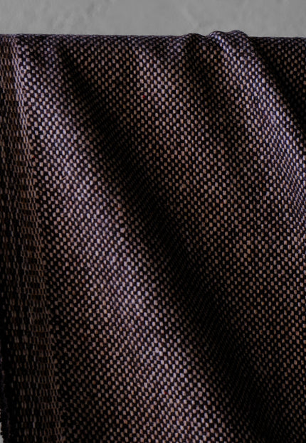 Dark Brown Yak Wool Tweed (Plain, Herringbone & Twill) Fabric, 320 GSM, 54" wide