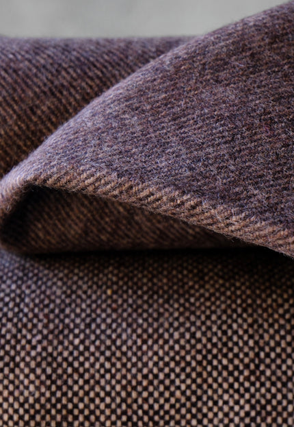 Dark Brown Yak Wool Tweed (Plain, Herringbone & Twill) Fabric, 320 GSM, 54" wide