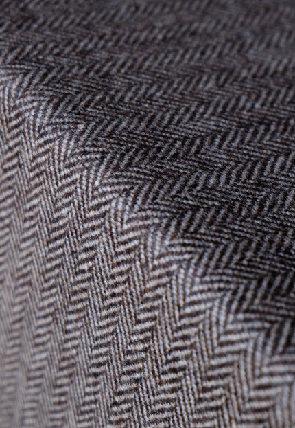 Dark Brown Yak Wool Tweed (Plain, Herringbone & Twill) Fabric, 320 GSM, 54" wide