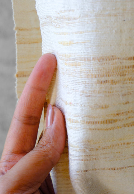 Handwoven Eri Silk Fabric by the Yard | Natural Ivory Peace Silk | 44” Wide | 220 GSM