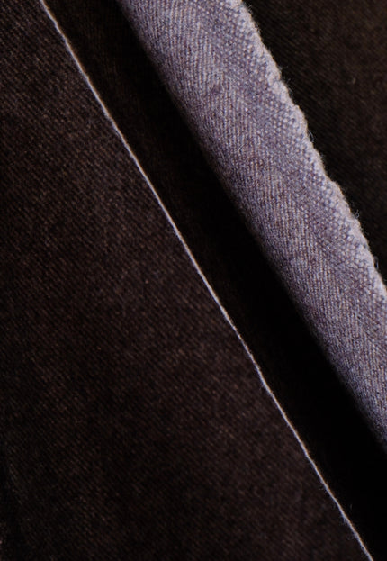 Dark Brown Yak Wool Tweed (Plain, Herringbone & Twill) Fabric, 320 GSM, 54" wide