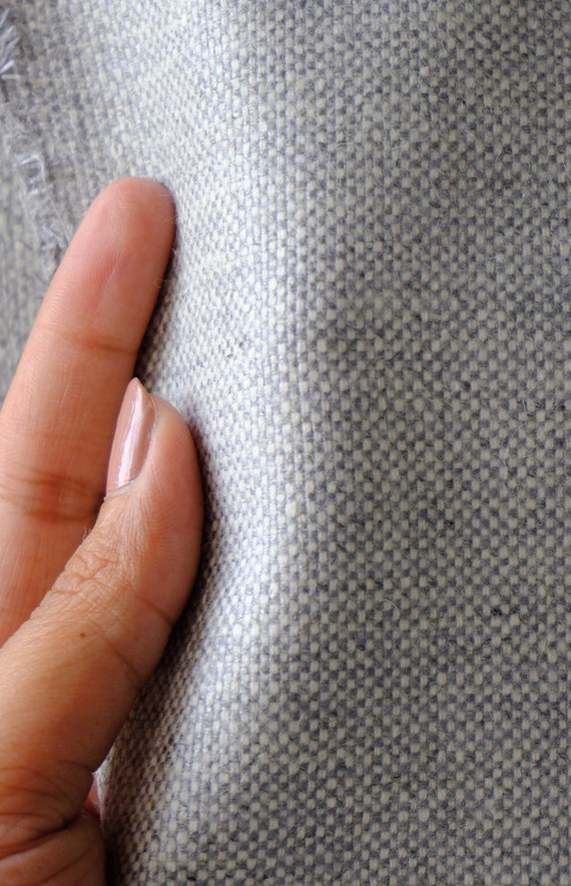 Grey Wool Tweed Fabric, 320 GSM, 56" wide
