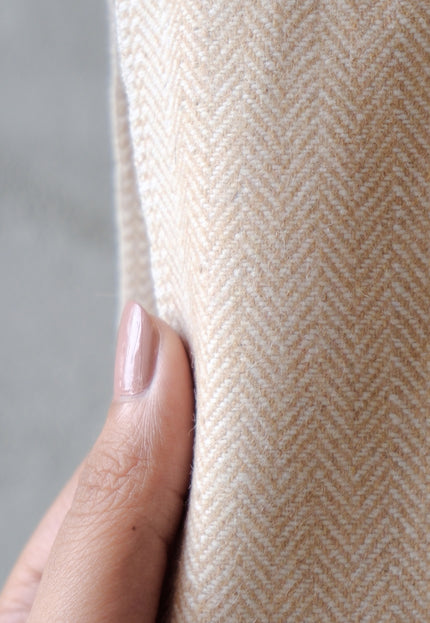 Beige Tweed Fabric, 320 GSM Medium - Heavy weight Tweed, 56" wide
