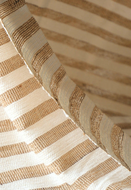 Handloom Eri Silk Fabric with Silk Pile Stripes | 44” Wide | 125 GSM