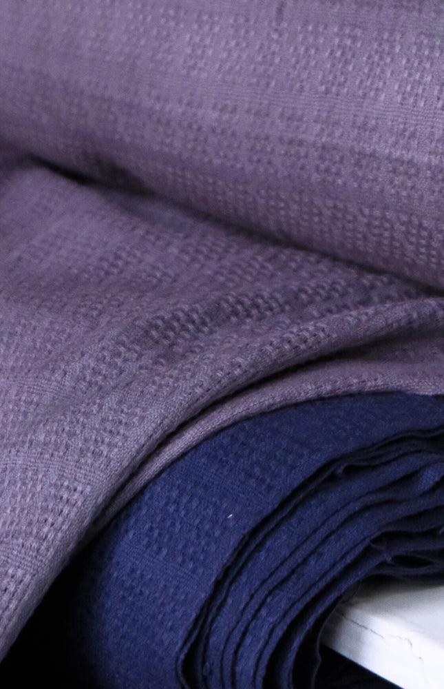 Naturally Dyed Organic Cotton Dobby Fabric, Dotted Textured Weave, 230 GSM, 45” Wide