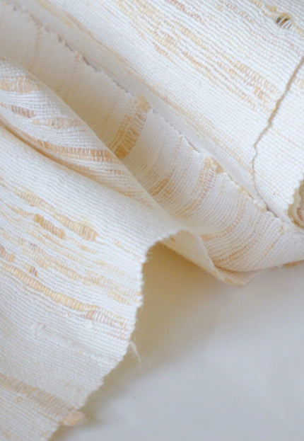 Handwoven Eri Silk Fabric by the Yard | Natural Ivory Peace Silk | 44” Wide | 220 GSM