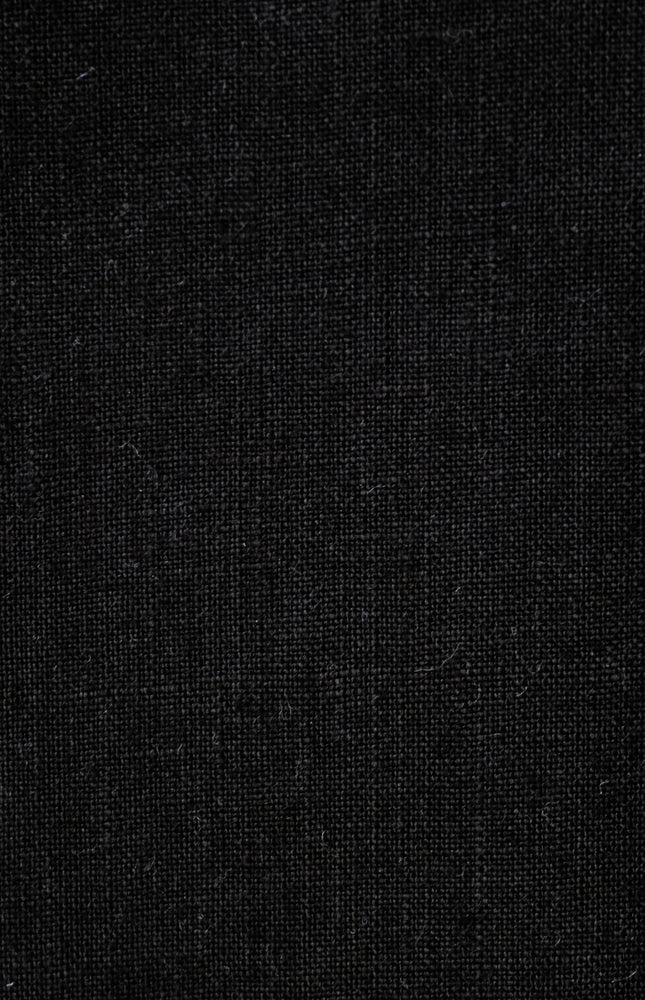 Black Pure Linen Fabric, 58 inches wide, 238 GSM, 25s lea - By the Yard