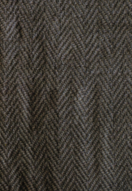 Handwoven Wool-Cotton Herringbone Fabric, 230 GSM, 48" Wide