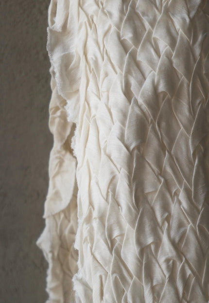 Hand-Tufted Mulberry Silk Fabric, Sculpted Textured Silk, 200 GSM, 22" Wide