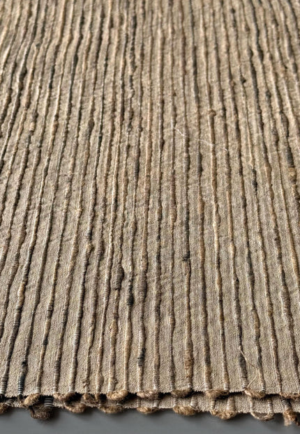 Undyed Tussar Silk Noil Striped Fabric | 280 GSM | 44” Wide