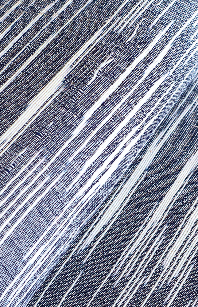 Indigo Handwoven Kasuri Fabric, 45" Wide, 300 GSM