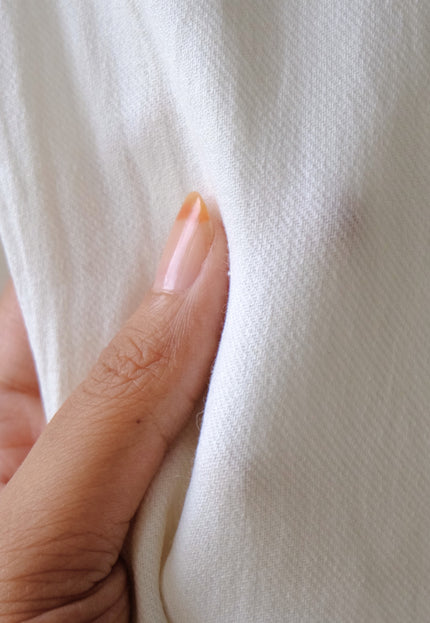 Merino Wool Cotton Twill Fabric, 150 GSM Lightweight Blend, 50” Wide