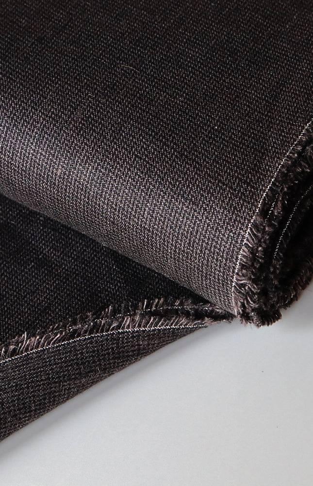 Tela de lino con diseño de espiga negra por yarda, 58" de ancho, 25 hojas, 240 g/m²