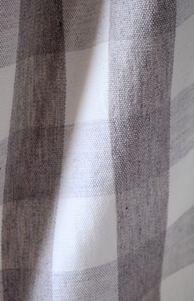 Handwoven Checkered Kala Cotton + Kutchh Wool Fabric, 45" Wide, 270 GSM