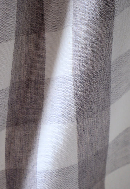 Handwoven Checkered Kala Cotton + Kutchh Wool Fabric, 45" Wide, 270 GSM