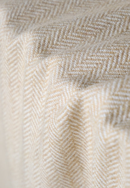 Beige Tweed Fabric, 320 GSM Medium - Heavy weight Tweed, 56" wide