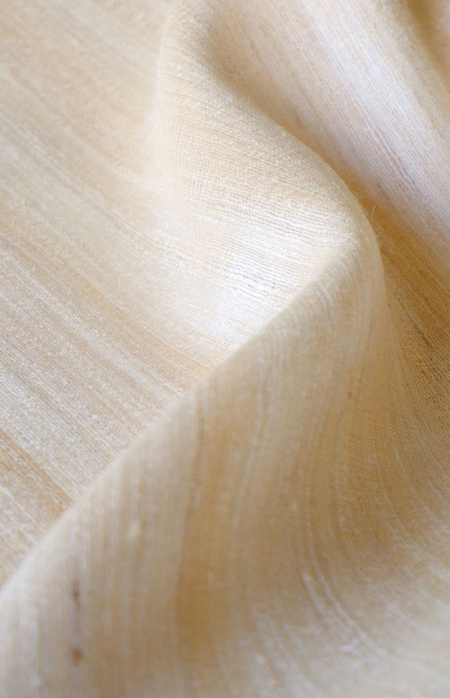 Handwoven Washed Tussar Silk Fabric | Softened Wild Silk | 44” Wide | 170 GSM