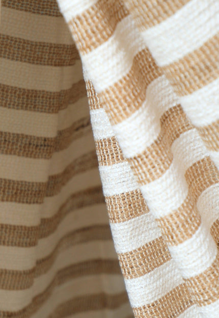 Handloom Eri Silk Fabric with Silk Pile Stripes | 44” Wide | 125 GSM