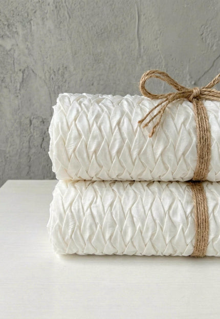 Hand-Tufted Mulberry Silk Fabric, Sculpted Textured Silk, 200 GSM, 22" Wide