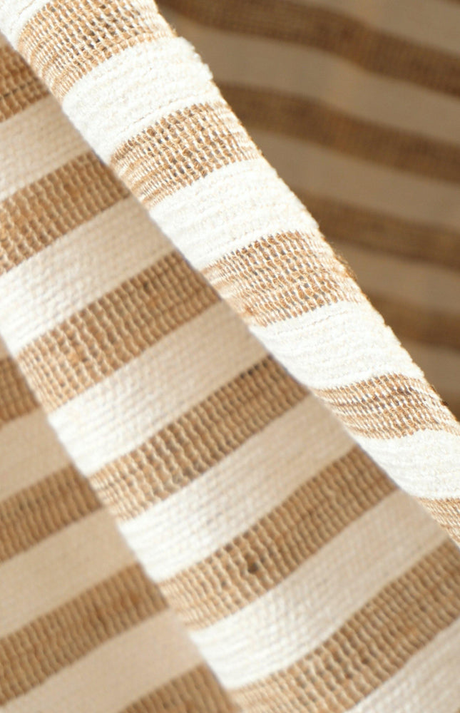 Handloom Eri Silk Fabric with Silk Pile Stripes | 44” Wide | 125 GSM