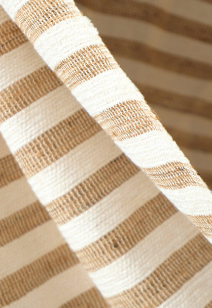 Handloom Eri Silk Fabric with Silk Pile Stripes | 44” Wide | 125 GSM