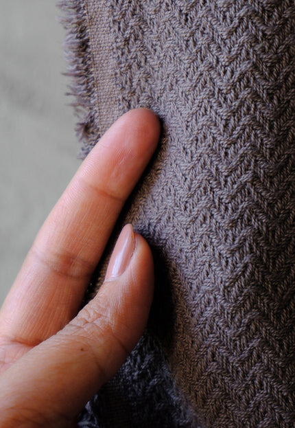 Handwoven Wool-Cotton Double Herringbone Fabric, 300 GSM, 46" Wide