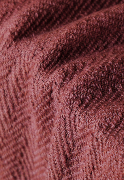 Handwoven Wool-Cotton Herringbone Fabric, 230 GSM, 48" Wide