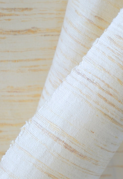 Handwoven Eri Silk Fabric by the Yard | Natural Ivory Peace Silk | 44” Wide | 220 GSM