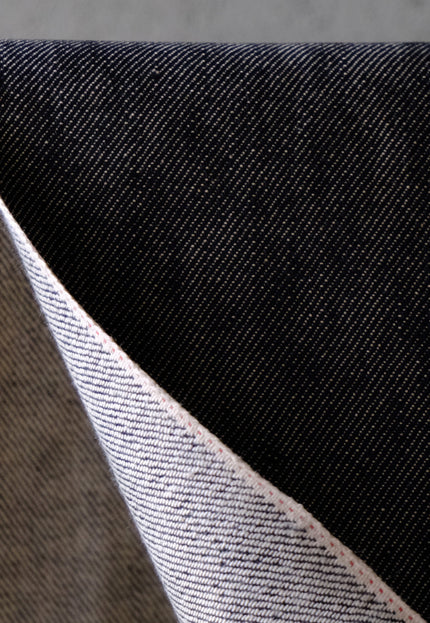 Japanese Black Selvedge Denim Fabric - 33" Wide, 396 GSM (12.5oz)