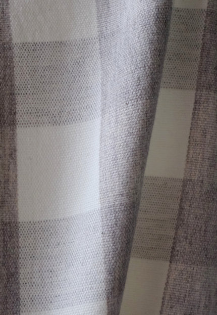 Handwoven Checkered Kala Cotton + Kutchh Wool Fabric, 45" Wide, 270 GSM