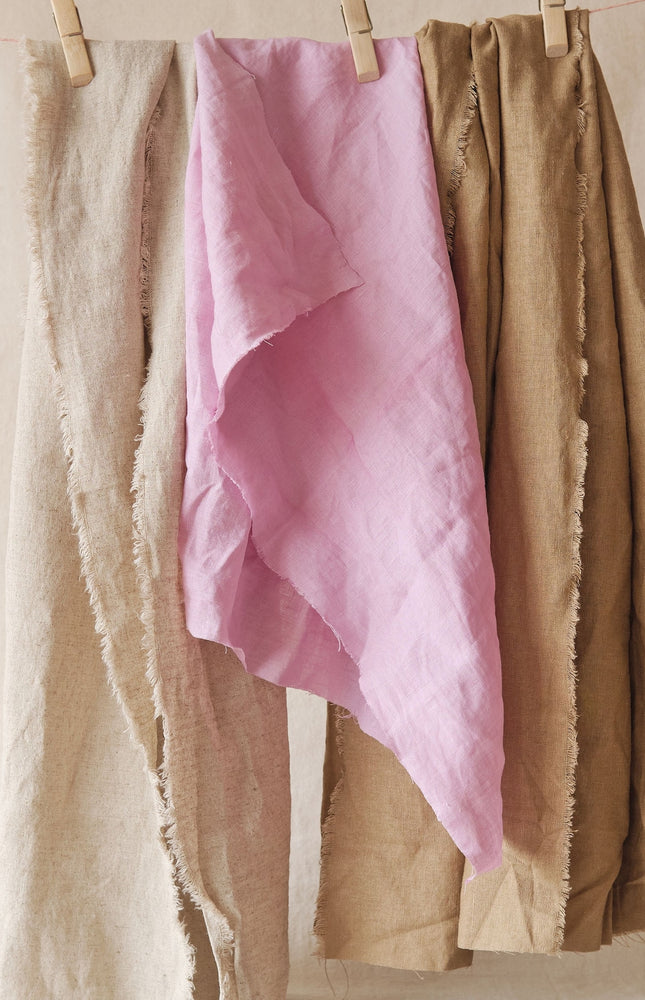 Tela de cáñamo teñida a mano por yarda, 58 pulgadas de ancho, 195 GSM