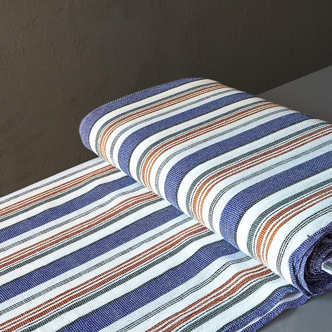 Tela de cáñamo rayada tejida a mano por yarda, 56 pulgadas de ancho, 40s slub, 330 GSM