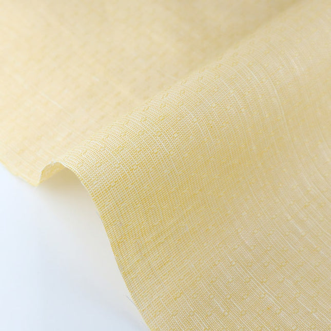 Tissu Dobby en lin pur jaune chaud au mètre, 58 pouces de large, 170 g/m²