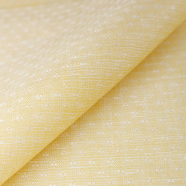 Tissu Dobby en lin pur jaune chaud au mètre, 58 pouces de large, 170 g/m²