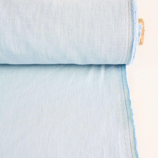 Tela de lino azul pálido por yarda, 58" pulgadas de ancho, 40s lea, 170 GSM