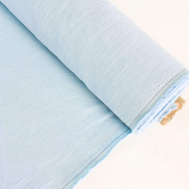 Tela de lino azul pálido por yarda, 58" pulgadas de ancho, 40s lea, 170 GSM