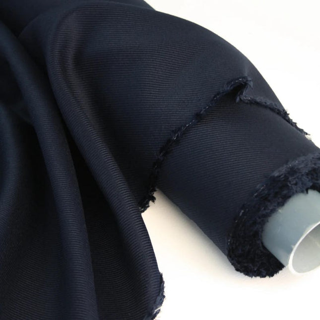 Tela de sarga de lino puro blanco y azul marino por yarda, 30s lea, 56" pulgadas de ancho, 230 GSM