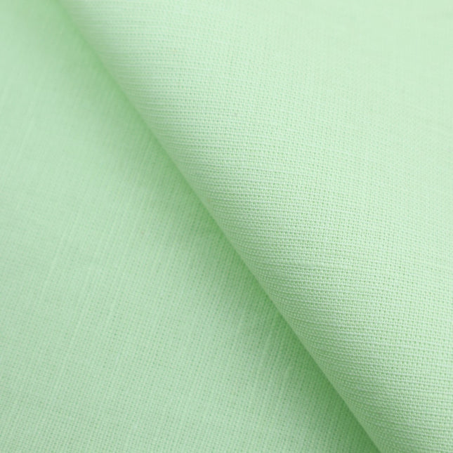 Tela para camisa de lino y algodón verde menta por yarda, 56 pulgadas de ancho, 155 g/m²
