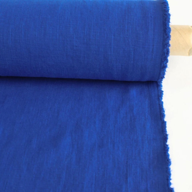 Tela de lino azul real por yarda, 58 pulgadas de ancho, 40s lea, 170 GSM