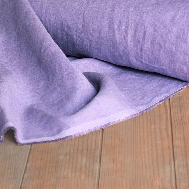 Tela de lino lila/rosa claro por yarda, 58 pulgadas de ancho, 40s lea, 170 GSM