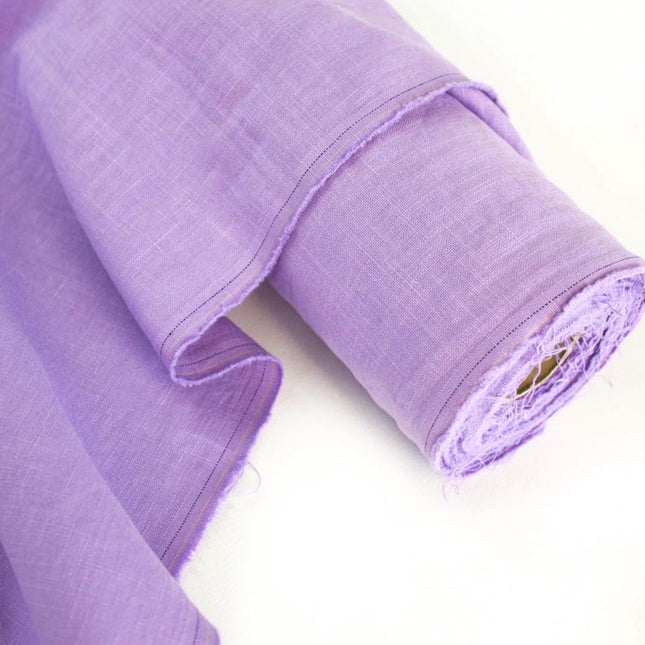 Tela de lino lila por yarda, 58 pulgadas de ancho, 40s lea, 170 GSM