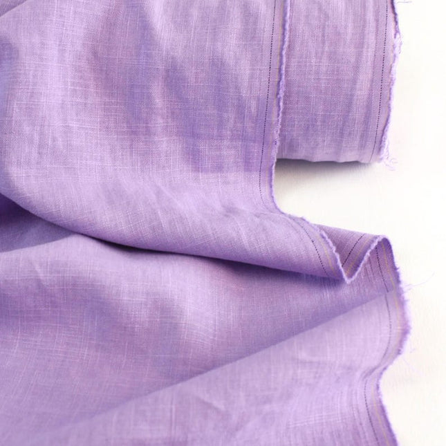 Tela de lino lila por yarda, 58 pulgadas de ancho, 40s lea, 170 GSM