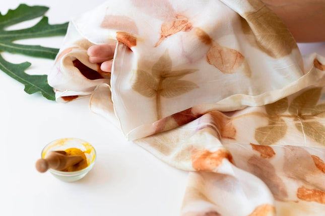 Foulard imprimé écologique, tissu en soie Tussar sans cruauté, 59 x 45 pouces, 135 g/m²