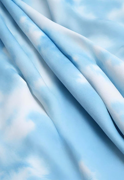 Tie-dyed pastel blue Bemberg™ Modal fabric by the yard, 56 inches wide, 140 GSM