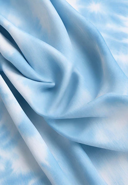 Tie-dyed pastel blue Bemberg™ Modal fabric by the yard, 56 inches wide, 140 GSM
