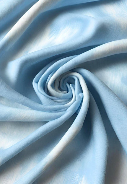 Tie-dyed pastel blue Bemberg™ Modal fabric by the yard, 56 inches wide, 140 GSM