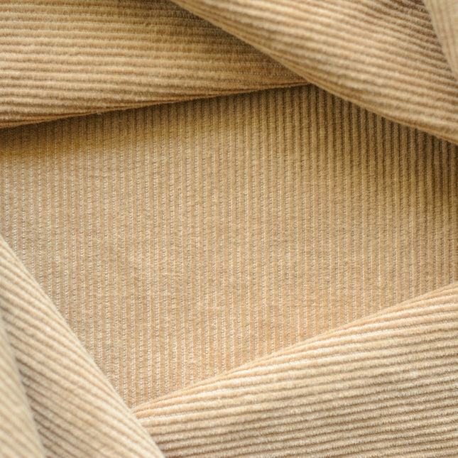 Tela de pana de cáñamo por yarda - Tonos marrones, 12 gales, 58 pulgadas de ancho, 240 g/m². Material suave para costura y manualidades.