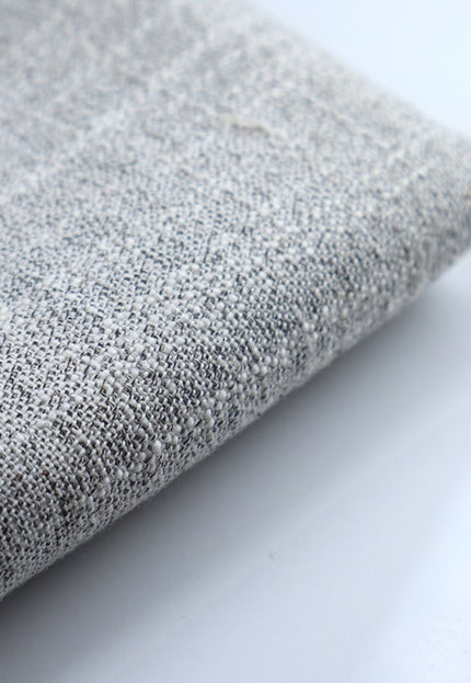 Tissu tissé à la main en laine de yak et coton mélangé gris au mètre, 45 pouces de large, 175 g/m²