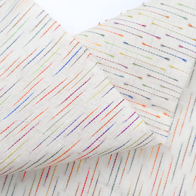 Motivos de lluvia de meteoritos multicolores sobre tela de algodón de muselina de Bengala por yarda, 45 pulgadas de ancho, 157 GSM